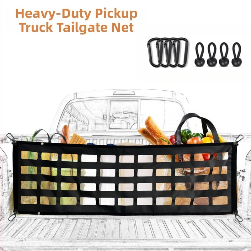 Moxpeer galinis bagažinės tinklas pikapui - sunkus PVC tinklas, modelis MP-6351, tinka daugumai pikapų