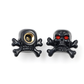 Capac de valve pentru anvelope cu design craniu, universal, filetare, material din cauciuc, cavitate comună a miezului