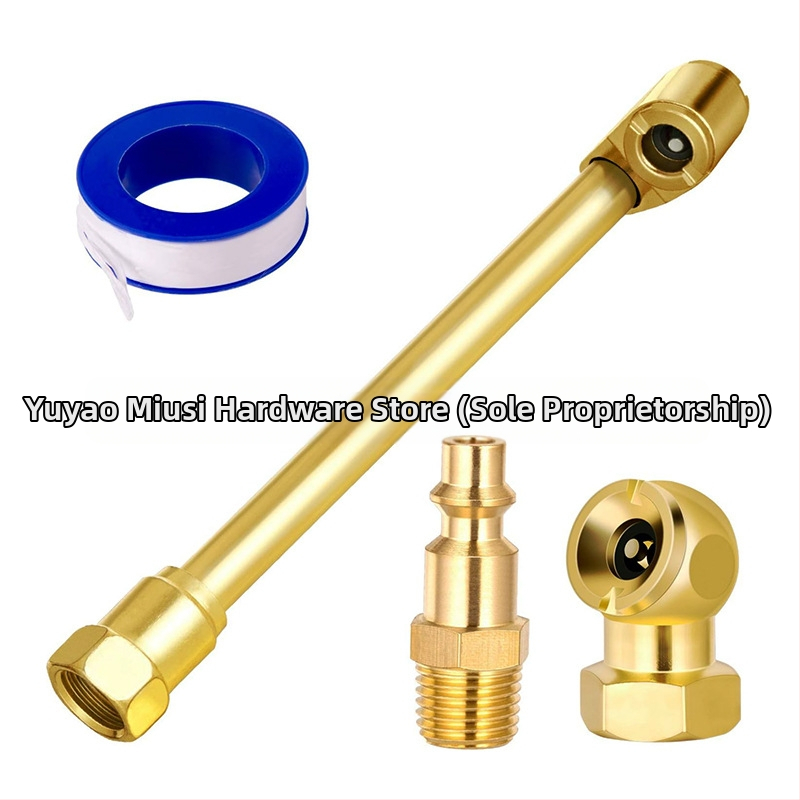 Shiming 4-частов комплект за надуване на гуми с външна резба 1/4NPT, железен материал, монтаж чрез бързо завъртане