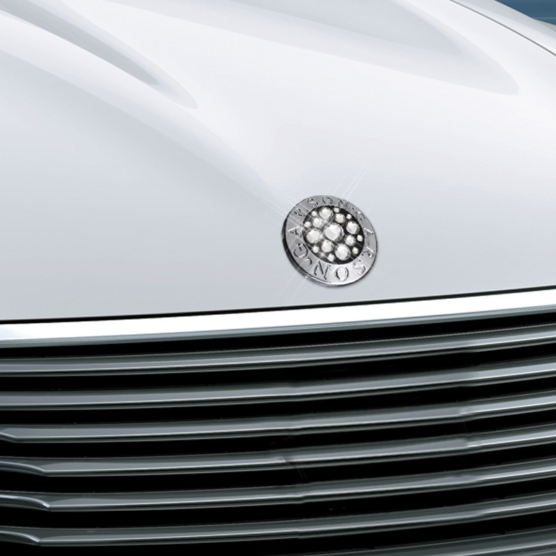 LIKE BIAO ABS plastmasa ar kristāla diaman­tiem – riteņa centra dekoratīvā uzlīme, pielāgojama automašīnai, dubultās līmes