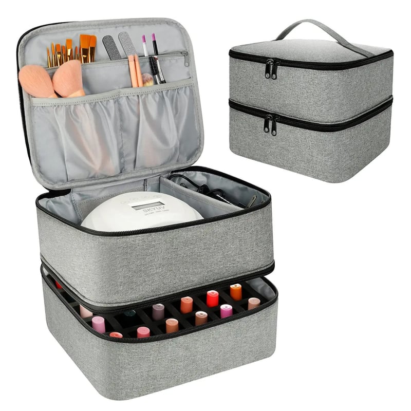 Geantă de cosmetică, formă cub, poliester, pentru depozitarea produselor de make-up, ideală pentru călătorii