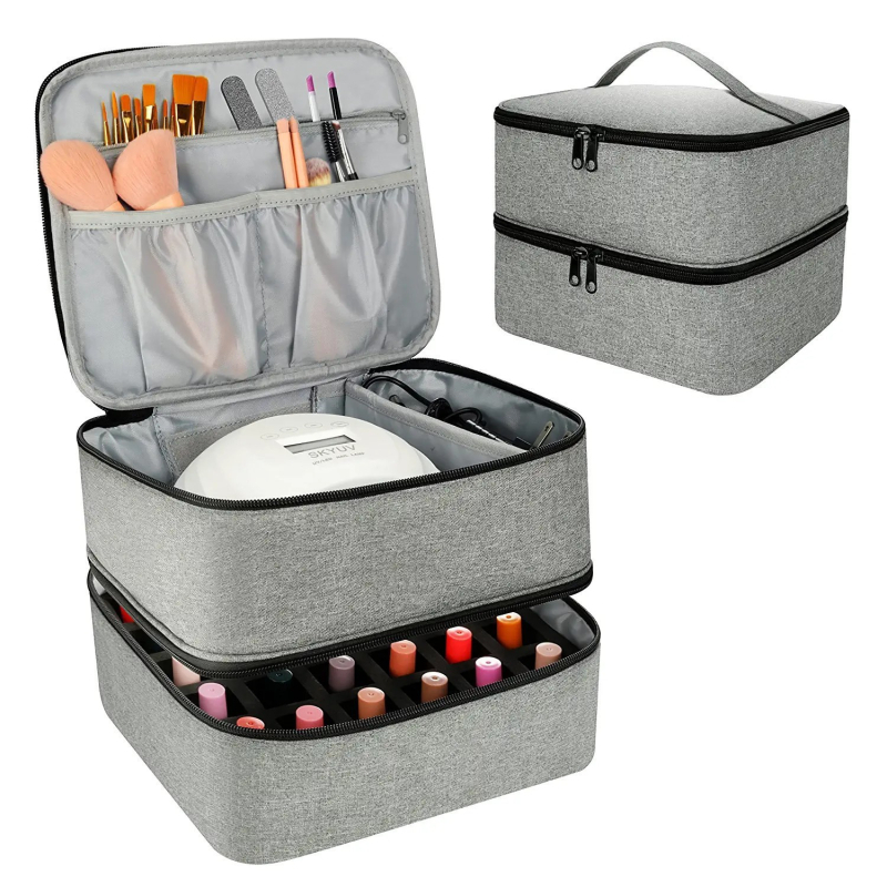 Geantă de cosmetică, formă cub, poliester, pentru depozitarea produselor de make-up, ideală pentru călătorii