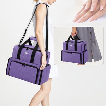 Съхранителна чанта за лак за нокти – полиестер, подплата найлон, дишащ дизайн, неутрален стил, подходяща за домашно съхранение