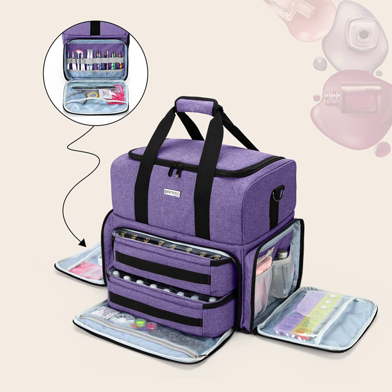 Съхранителна чанта за лак за нокти – полиестер, подплата найлон, дишащ дизайн, неутрален стил, подходяща за домашно съхранение