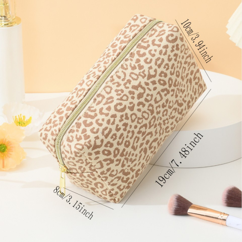 Козметична чанта с голям капацитет, портативна с канвасово тяло и PU подплата, водоустойчива, унисекс, градски минималистичен стил, едноцветен дизайн