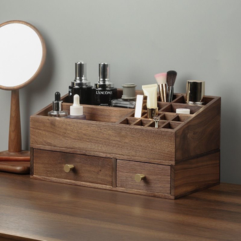 Íróasztalra való tároló doboz, masszív fa, új kínai stílus, porálló, 1 L kapacitás