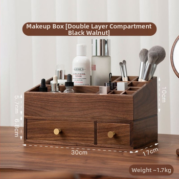 Κουτί αποθήκευσης γραφείου από μασίβ ξύλο, Νέο κινεζικό στυλ, ανθεκτικό στη σκόνη, χωρητικότητα 1 L