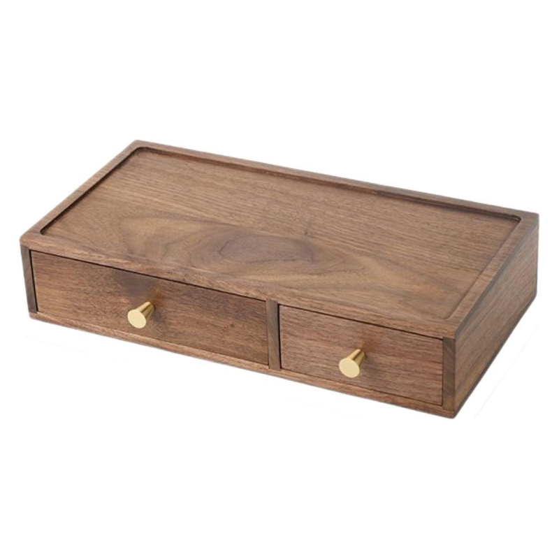 Íróasztalra való tároló doboz, masszív fa, új kínai stílus, porálló, 1 L kapacitás