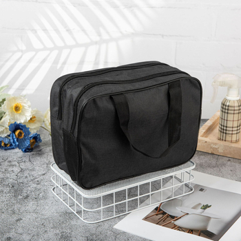 Τσάντα καλλυντικών για ταξίδι με διαχωρισμό στεγνά/υγρά — PVC υλικό, απλός μοντέρνος σχεδιασμός, αποθήκευση κατά τη διάρκεια των ταξιδιών