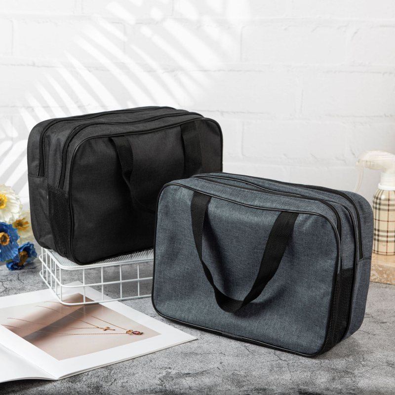Ceļojumu kosmētikas soma ar sausās un mitrās atdalīšanu — PVC materiāls, vienkāršs un moderns stils, uzglabāšana ceļojumos