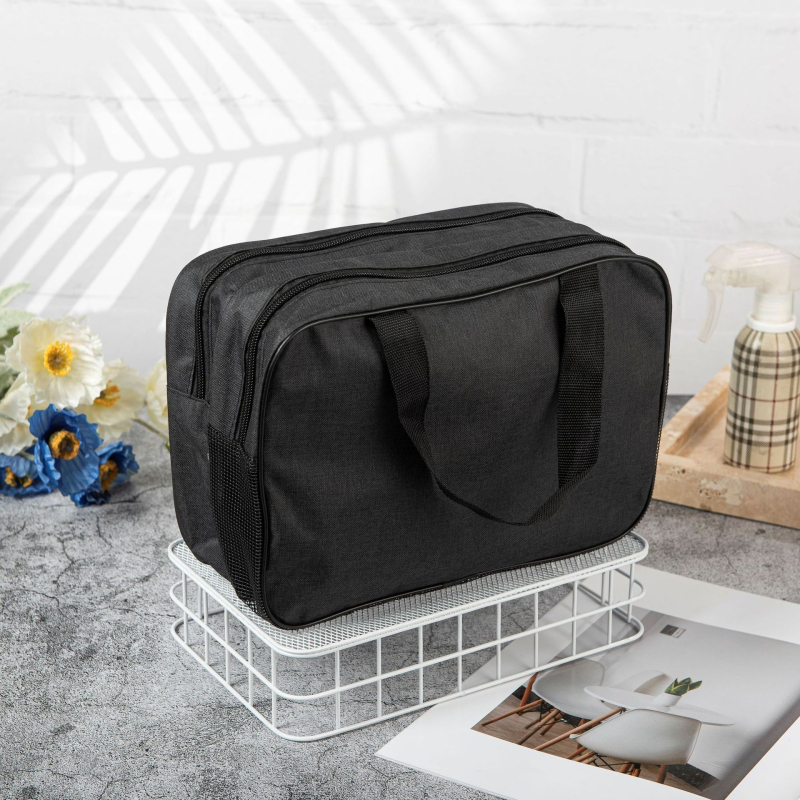 Τσάντα καλλυντικών για ταξίδι με διαχωρισμό στεγνά/υγρά — PVC υλικό, απλός μοντέρνος σχεδιασμός, αποθήκευση κατά τη διάρκεια των ταξιδιών