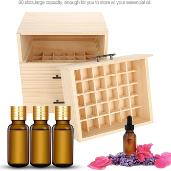 Ξύλινο επιτραπέζιο κουτί αποθήκευσης για αιθέρια έλαια με διαχωριστικά, 8 διαμερίσματα, δυνατότητα εκτύπωσης λογότυπου