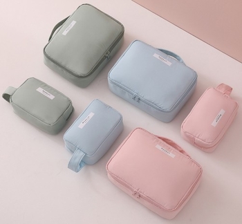 Чанта за грим, корейски стил, нетъкан текстил, хоризонтална квадратна форма, цип