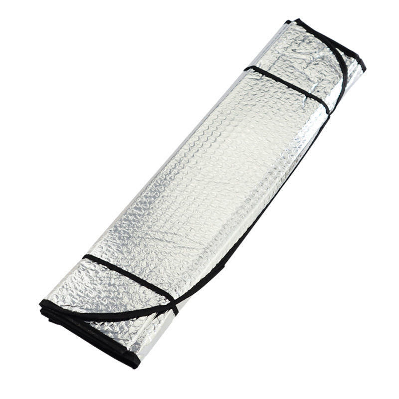 Autó előtti szélvédő árnyékoló aluminizált filmmel, rögzítés szívókoronggal, logó nyomtatás, tömeg 0,48 kg