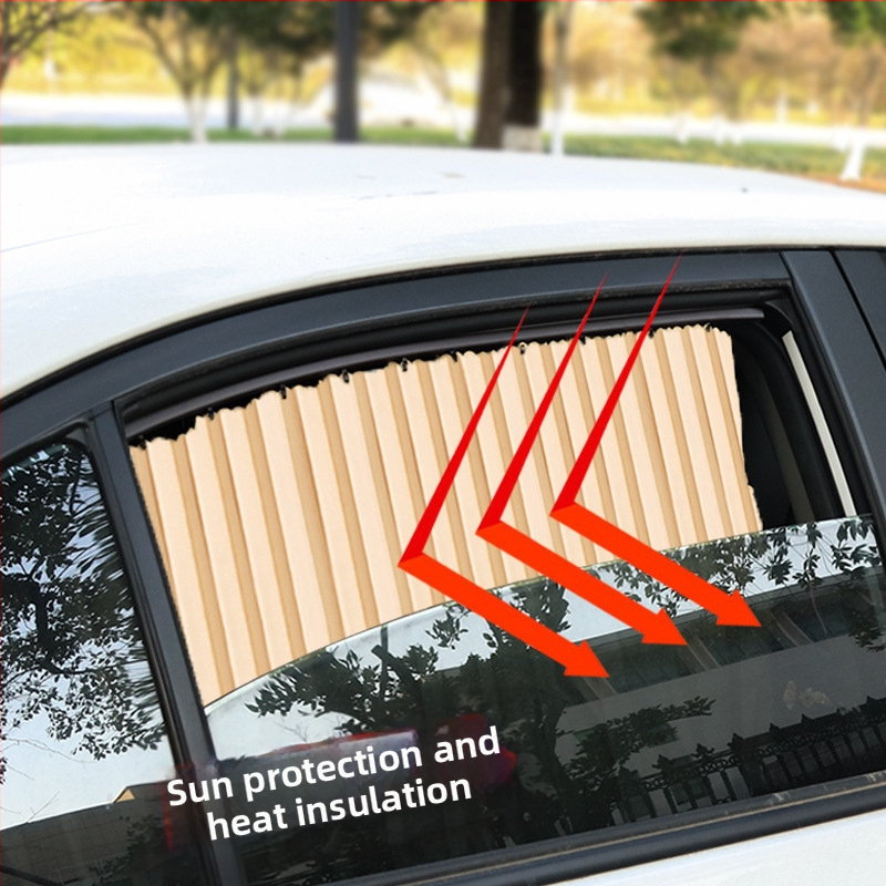 Автомобилен слънцезащитен сенник, ролетен тип, плат материал, дебел непрозрачен тип, общо приложение