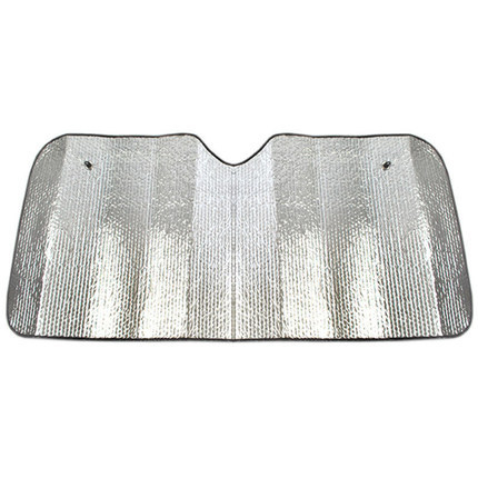 Automobilio saulės skydelis su aliuminine folija, dryžių raštas, tvirtinimas siurbtukais, priekinio stiklo apsauga nuo radiacijos