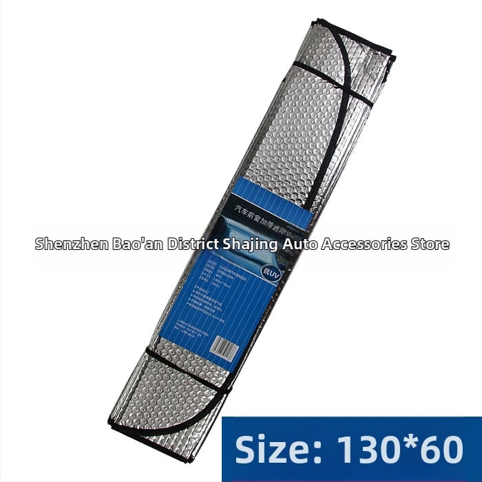 Automobilio saulės skydelis su aliuminine folija, dryžių raštas, tvirtinimas siurbtukais, priekinio stiklo apsauga nuo radiacijos