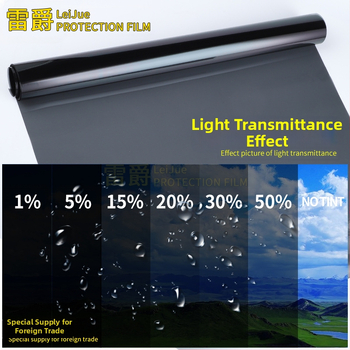 PET saules filma automašīnas logiem, biezums 1 mil, caurlaidība 1-50%