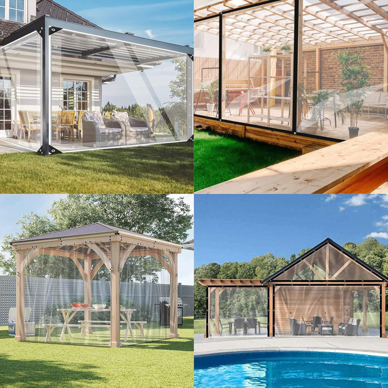 Išorinis storintas skaidrus plastiko audinys skėčiai ir vandeniui atsparus — šiltnamiui, balkonui ir sodui | Prekės ženklas Mystery Creation