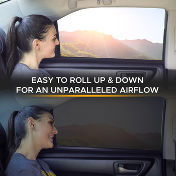 Automobilio lango skydelis nuo saulės su vabzdžių tinklu – universalus tvirtinimas, pakabinamas montavimas, paprastas stilius, vėdinimas