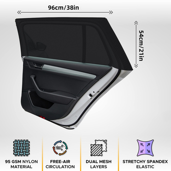 Automobilio lango skydelis nuo saulės su vabzdžių tinklu – universalus tvirtinimas, pakabinamas montavimas, paprastas stilius, vėdinimas