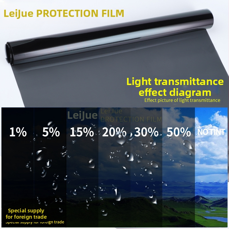 Филм за слънцезащита на автомобилни стъкла (PET) | 1–50% светлопропускливост | 25–55% изолация | UV защита 80–99% | 1 mil дебелина