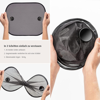 Αυτοκινητικό σκιάδιο από νάιλον πλέγμα, εγκατάσταση με κύπελλο αναρρόφησης, προσαρμόσιμο μοτίβο, εκτύπωση λογοτύπου, βάρος 0.07 kg