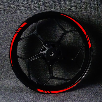 Отразяващи автостикери за джанти на колата, PET материал, силна адхезия, монтаж с лента, дизайн: английски линии