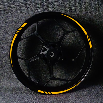 Отразяващи автостикери за джанти на колата, PET материал, силна адхезия, монтаж с лента, дизайн: английски линии