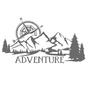 Y-263 Vinyl стикер за RV и офроуд превозни средства — мотив Горски компас — самозалепващ монтаж
