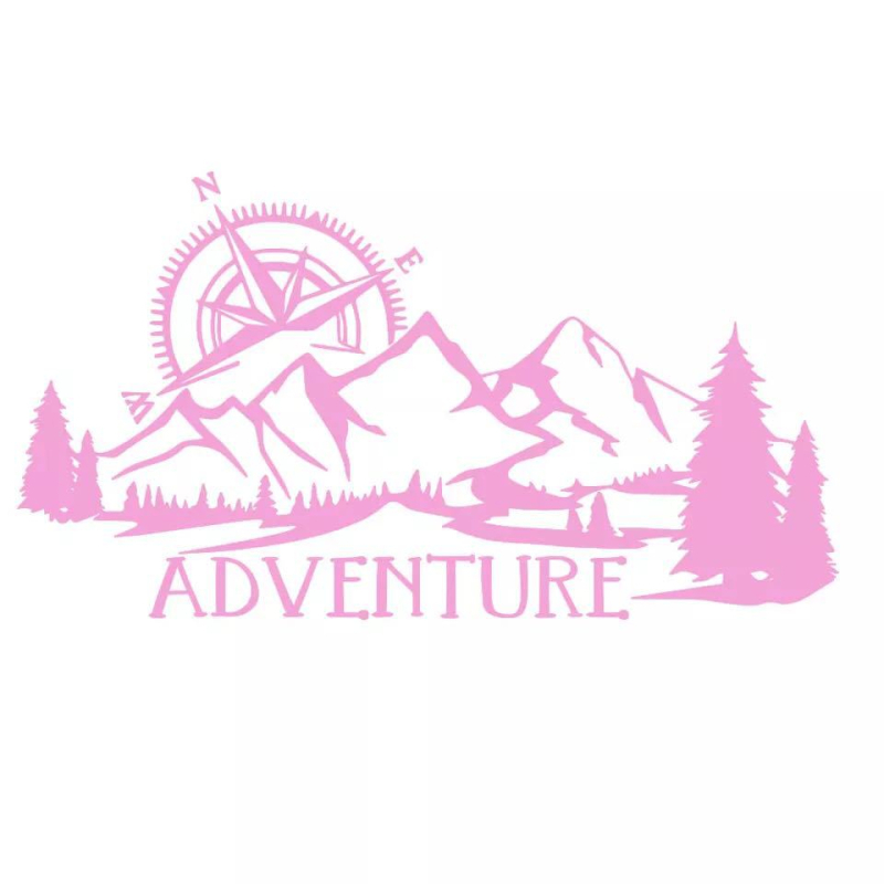 Y-263 Vinyl стикер за RV и офроуд превозни средства — мотив Горски компас — самозалепващ монтаж