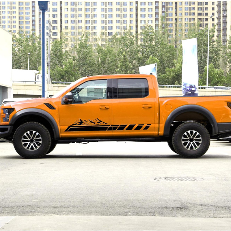 Стикер за каросерия на автомобил с графика планински гори, PVC материал, силно залепване, шарка