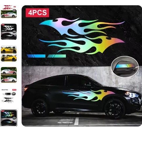 Стикер за врата на автомобил: огнен орел, отражателен, самозалепващ, форма F-0131