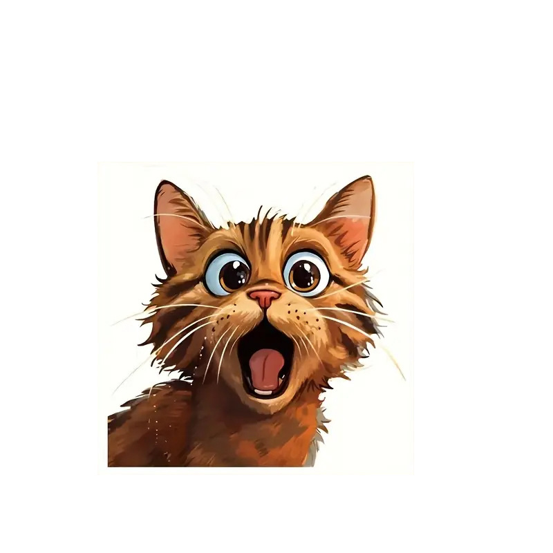 Επιτοίχιο αυτοκόλλητο - κεφαλή γάτας (κινούμενο σχέδιο) - PVC - αυτοκόλλητο - για σαλόνι, υπνοδωμάτιο και εμπορικούς χώρους