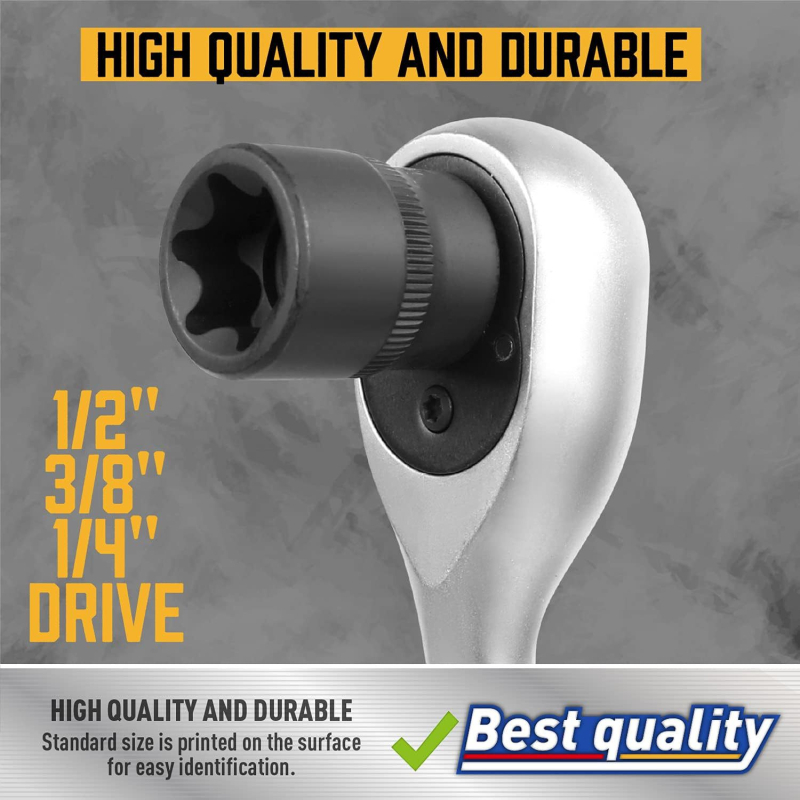 Amartisan 14-частен комплект вътрешно резбовани звездовидни вложки за релсови оси и лагери; хром-ванадиева стомана; тегло 0.558 кг