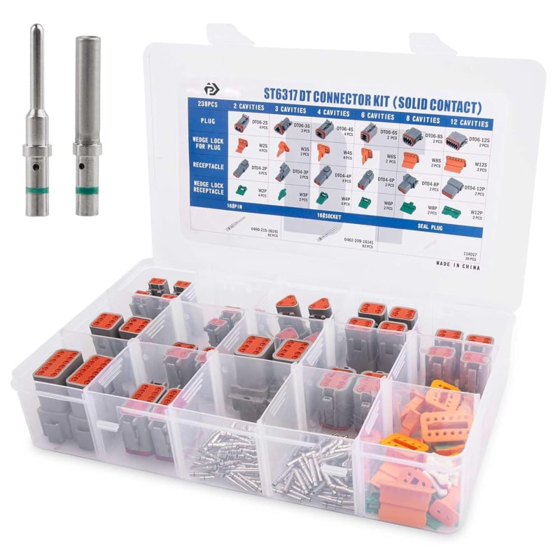 Vodootporan set konektora za žice, muški i ženski priključci, 16-22 AWG, siva