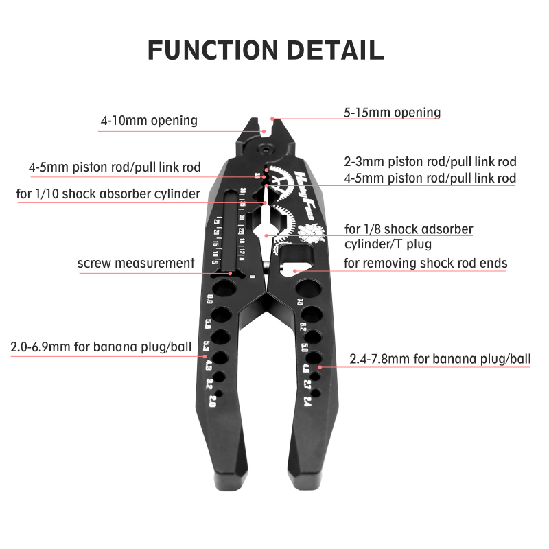 HOBBYFANS daudzfunkcionālas knaibles, vilkšanas stieņa instruments, atslēga ar lodīšu galvu