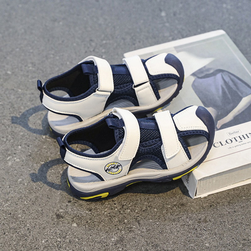 Gyerek strandcipő, zárt orrú, Velcro-zár, háromrétegű háló felső, EVA talp, csúszásmentes