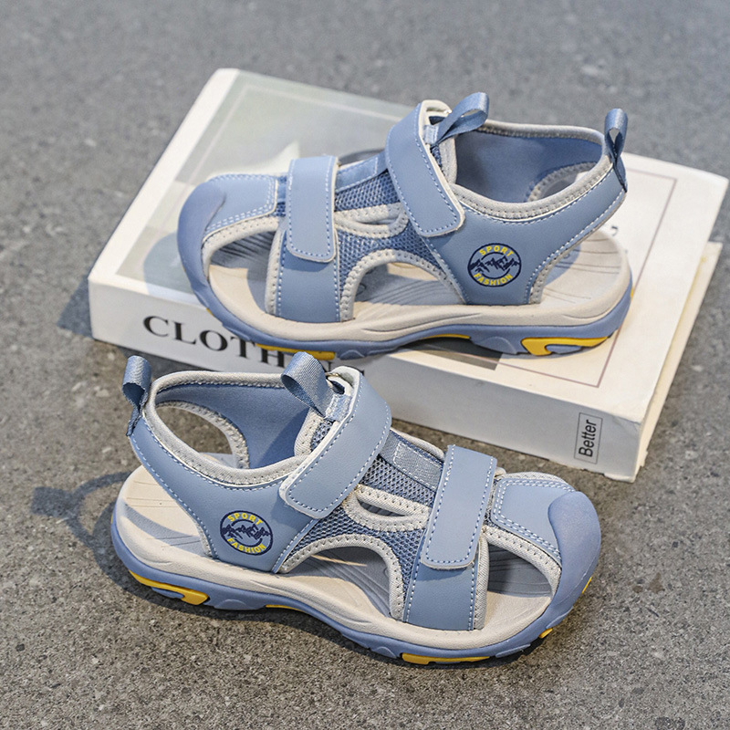 Gyerek strandcipő, zárt orrú, Velcro-zár, háromrétegű háló felső, EVA talp, csúszásmentes