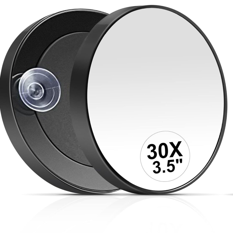Καθρέφτης μακιγιάζ με μεγέθυνση 10x/20x/30x, φορητός, αλουμινένιο καθρέφτης, πλαίσιο ABS