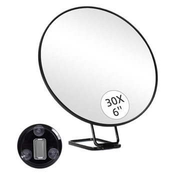 Окачващо се огледало за грим с увеличение 10x/20x/30x, 360° въртяща се скоба, ABS рамка, алуминиево огледало