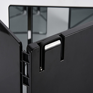 Тристранично сгъваемо огледало за грим с LED осветление, преносимо висящо огледало за баня, ABS рамка