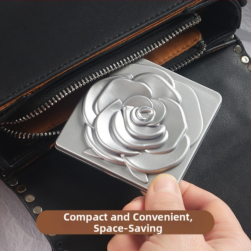 Dvojstranné zrkadlo na líčenie, prenášateľné, zložené, guľaté, neelektrické, do spálne a kúpeľne