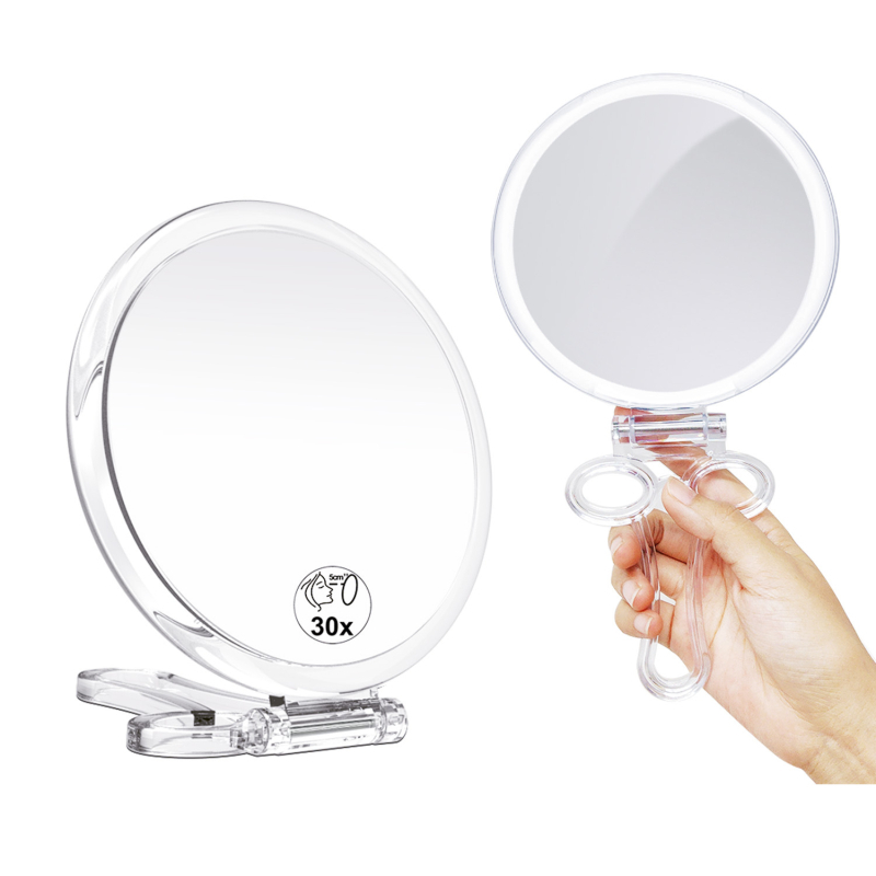Επιτραπέζιος διπλής όψεως καθρέφτης μακιγιάζ, αναδιπλούμενος, με HD μεγέθυνση, πλαίσιο ABS, φορητός