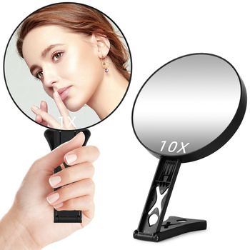 Χειροκίνητο διπλής όψης καθρέπτης μακιγιάζ, με μεγενθύνσεις 10x/20x/30x/40x, αναδιπλούμενος