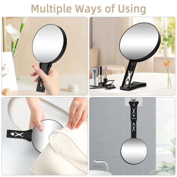 Двустранно ръчно огледало за грим, увеличения 10x/20x/30x/40x, сгъваемо