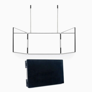 Тристранно сгъваемо огледало за грим с регулируем издърпващ се висящ дизайн, ABS рамка, за всекидневна, спалня и баня