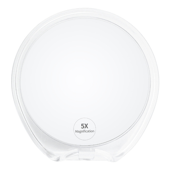 Прозрачно огледало за грим с вакуумна присоска, антизапотяване, 360° въртене, закачалка за самобръсначка, алуминиево огледало