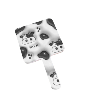 Огледало за грим с дръжка — пластмасова рамка, алуминиево огледало, печатано лого, лицензирана частна марка, подходящо за спалня и баня, ръчно и настолно използване