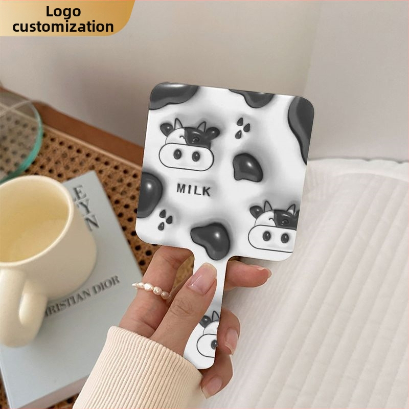 Rukoväťové zrkadlo na líčenie — plastový rám, hliníkové zrkadlo, potlačené logo, licencovateľná súkromná značka, vhodné pre spálňu a kúpeľňu